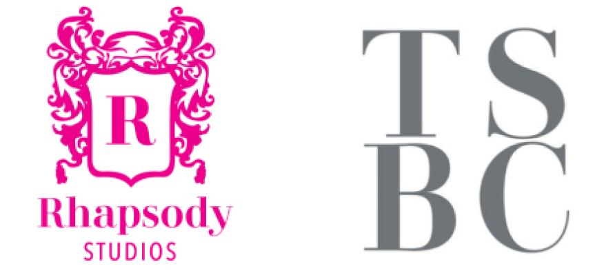 Rhapsody Studios Pink Logo and The Sydney Ballet Conservatory Logo side by side